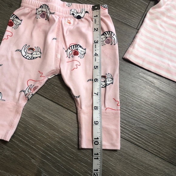 Hanna Andersson Baby Girl Kitty Cat Pajama Set Pink Size 0-3 Months - Picture 4 of 10